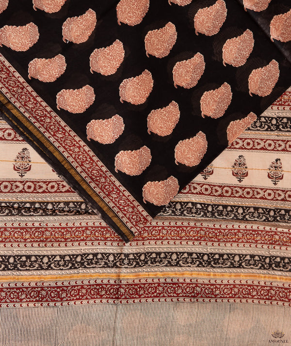 Chanderi Bagru Handblock Printed Saree