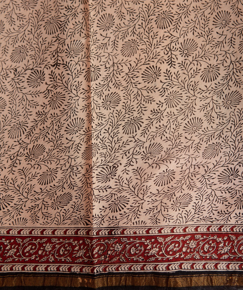 Chanderi Bagru Handblock Printed Saree