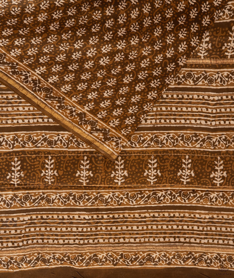 Chanderi Bagru Handblock Printed Saree