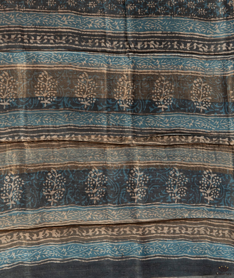 Bagru tussar silk saree