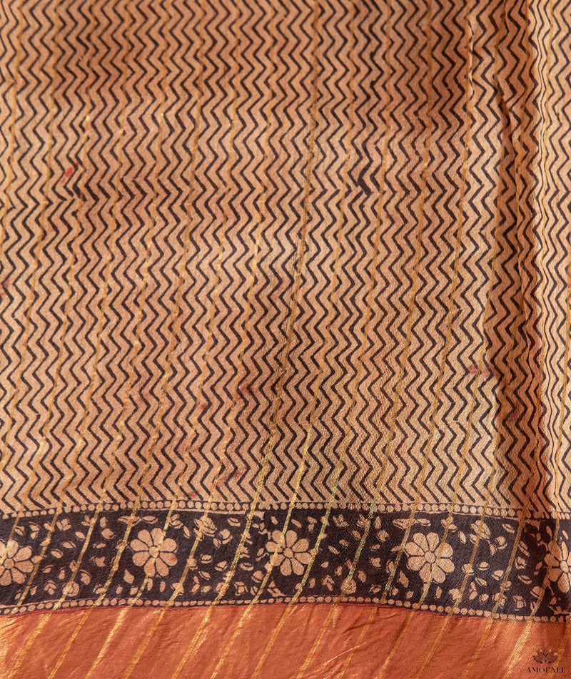 Bagru tussar silk saree