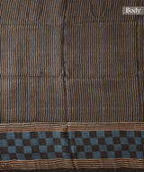 Ajrakh Linen hand block printed saree