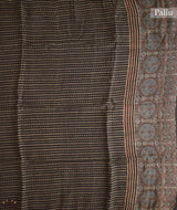 Ajrakh Linen hand block printed saree