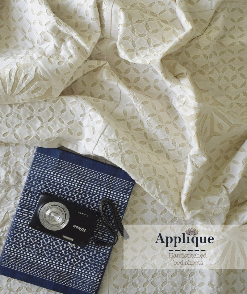 Applique Twin size Bed Cover(90"x108")