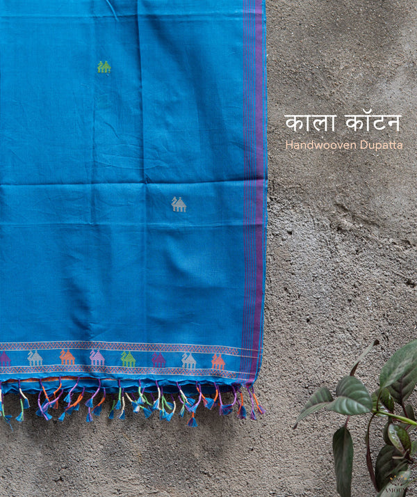 KACCHI KALA COTTON HANDWOVEN DUPATTA