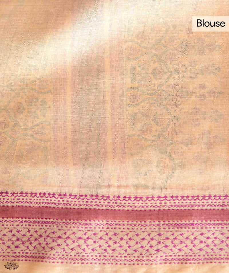 Sanganeer Tussar Handblock Printed Saree