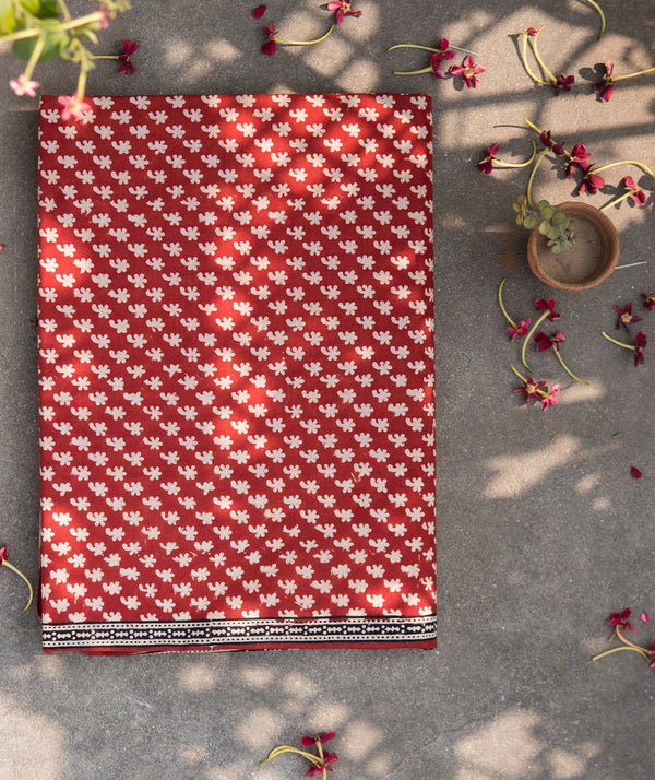 Cotton Bagru Handblock Printed Saree