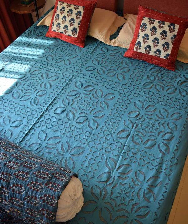 Applique King size Bed Cover