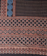 Ajrakh Cotton Handblock Printed Saree