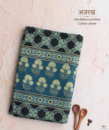 Ajrakh Cotton Handblock Printed Saree