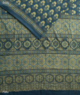 Ajrakh Cotton Handblock Printed Saree