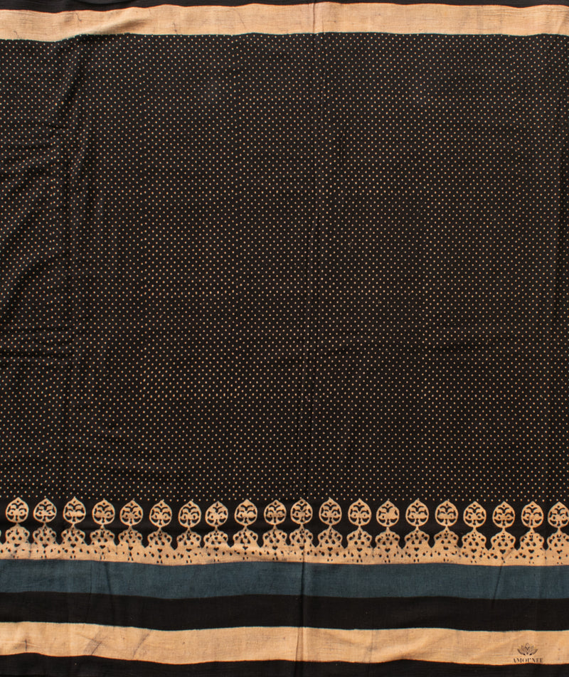 AJRAKH KALA COTTON HAND BLOCK PRINTED SAREE