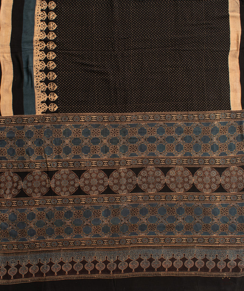 AJRAKH KALA COTTON HAND BLOCK PRINTED SAREE