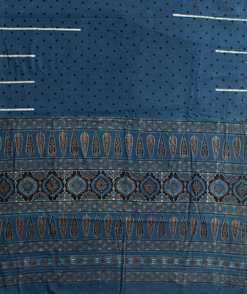 AJRAKH COTTON HANDBLOCK PRINTED SAREE