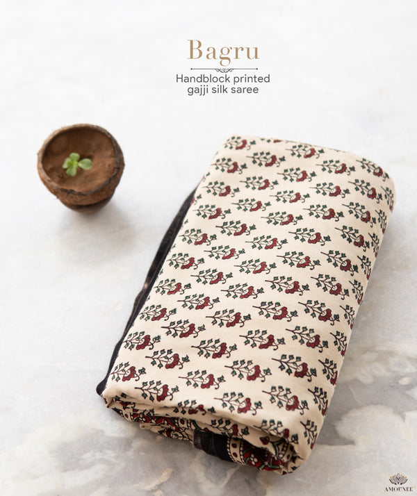 Bagru Gajji Silk Saree