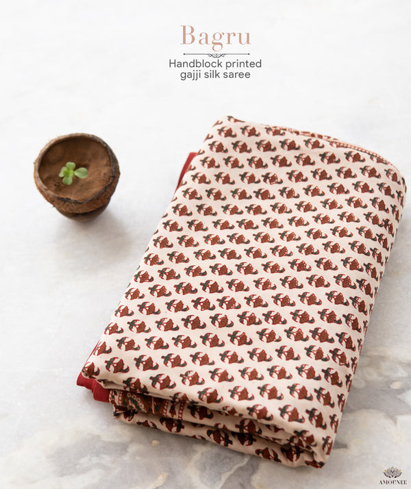 Bagru Gajji Silk Saree