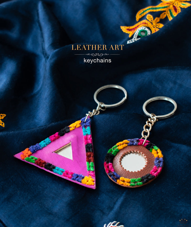 Leather art Keychain (Set of 2)