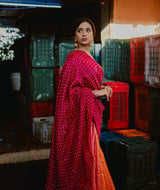 Bandhani  Chanderi Silk Saree