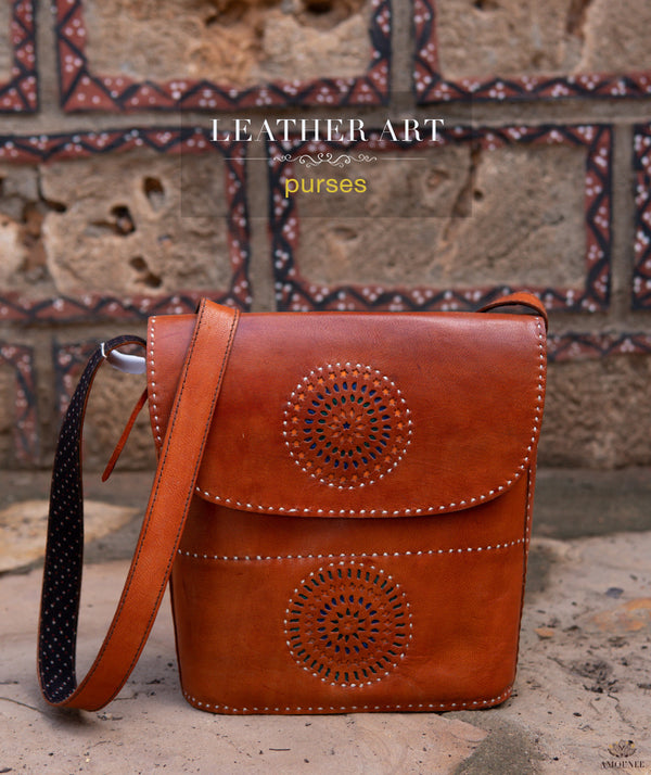 LEATHER ART PURSE