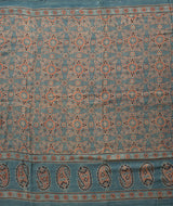 AJRAKH GAJJI SILK HAND BLOCK PRINTED SAREE