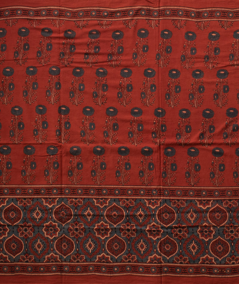 AJRAKH COTTON HANDBLOCK PRINTED SAREE