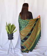 AJRAKH MODAL SILK HAND BLOCK PRINTED SAREE