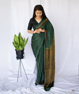 AJRAKH MODAL SILK HAND BLOCK PRINTED SAREE