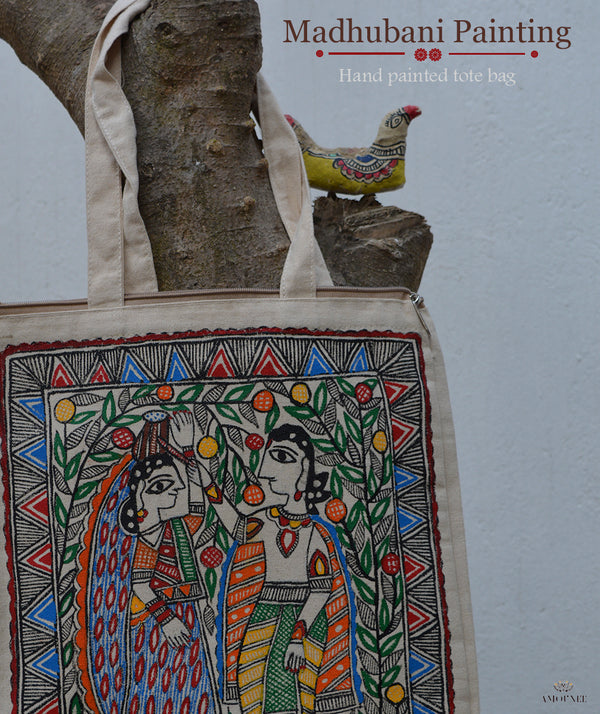 Madhubani Hand Painted Tote Bag