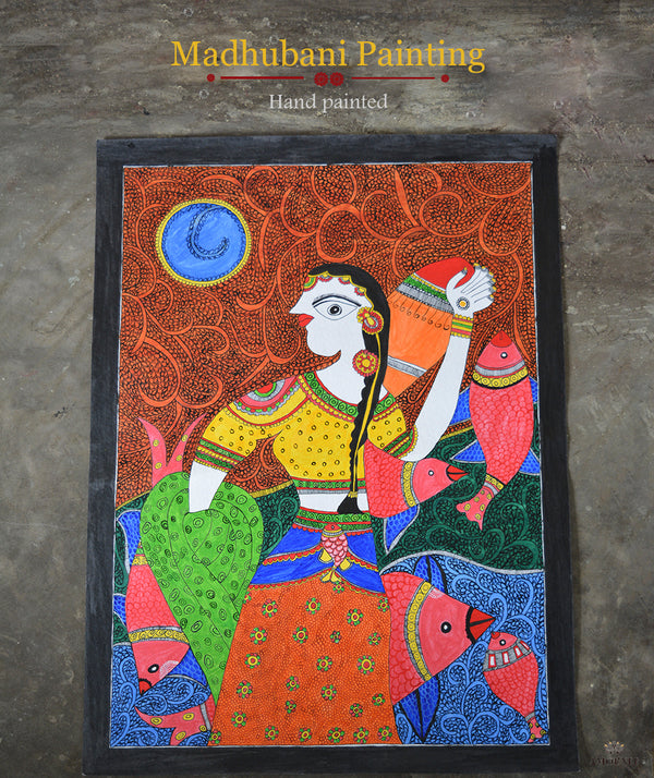 Madhubani Hand Painting: Dancing Queen