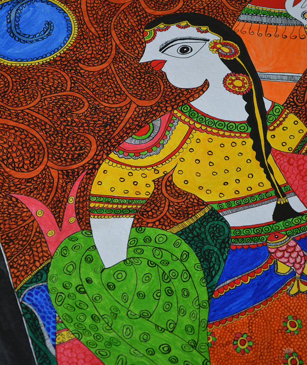 Madhubani Hand Painting: Dancing Queen