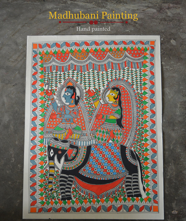 Madhubani Hand Painting: Eravat