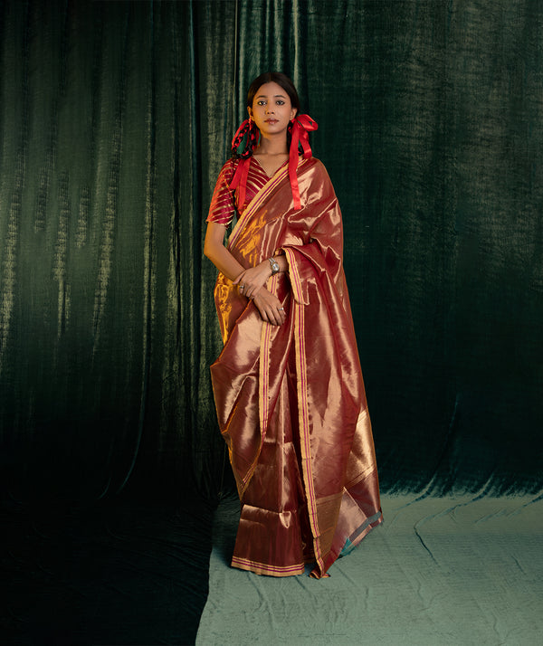 HANDWOVEN TISSUE ZARI SILK SAREE