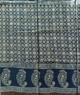 Ajrakh modal silk hand block printed saree