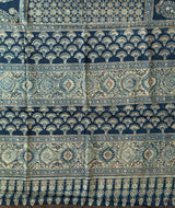 Ajrakh modal silk hand block printed saree