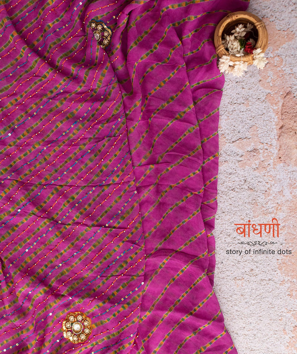 Bandhani Embroided Georgette saree