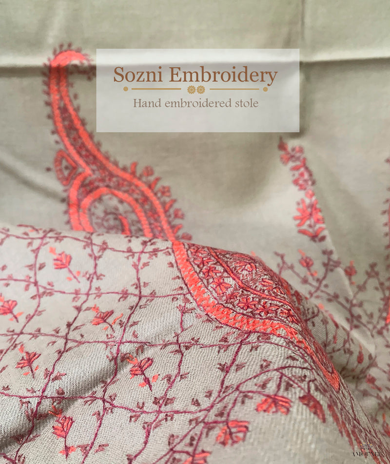 Sozni Hand Embroidered Stole