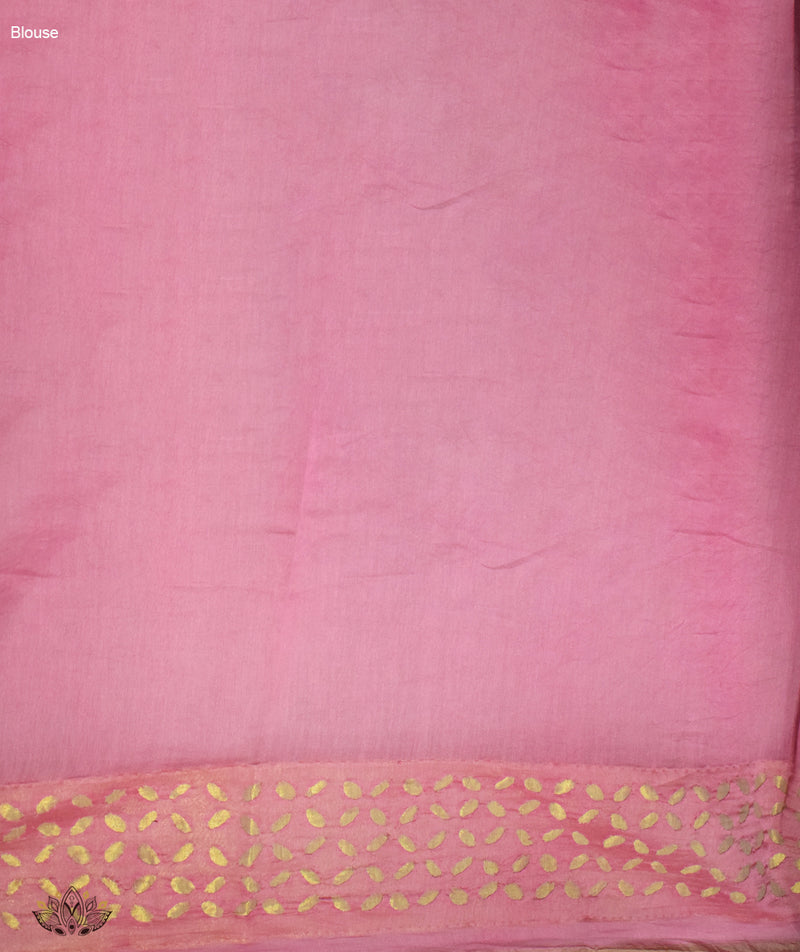 Applique HandStiched Chanderi Saree