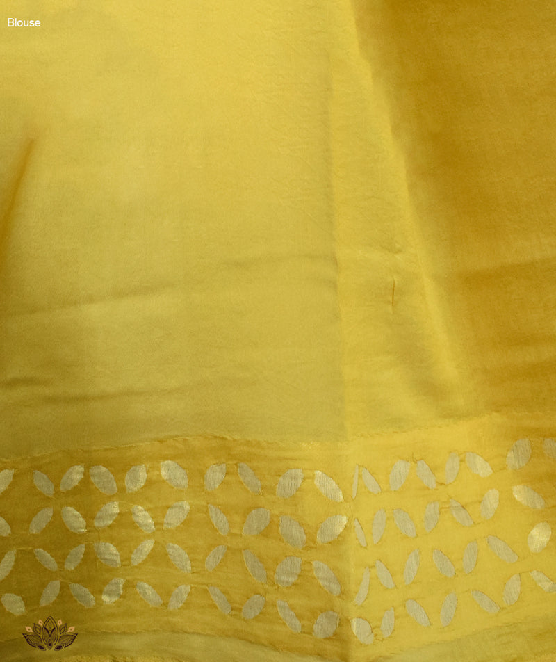 Applique HandStiched Chanderi Saree