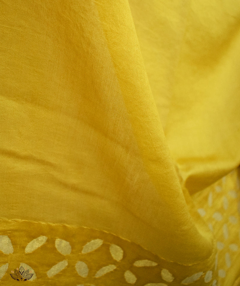 Applique HandStiched Chanderi Saree