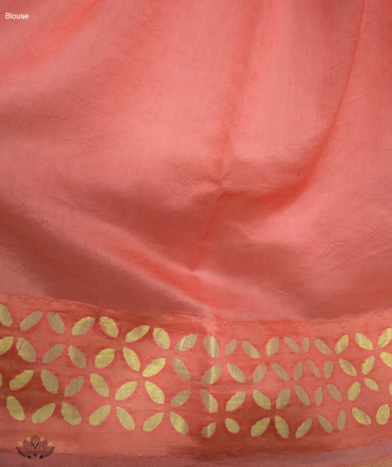 Applique HandStiched Chanderi Saree