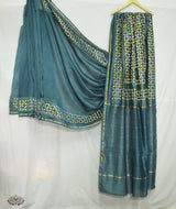 Applique HandStiched Chanderi Saree