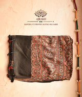 Ajrakh Modal Silk Handblock Printed Saree