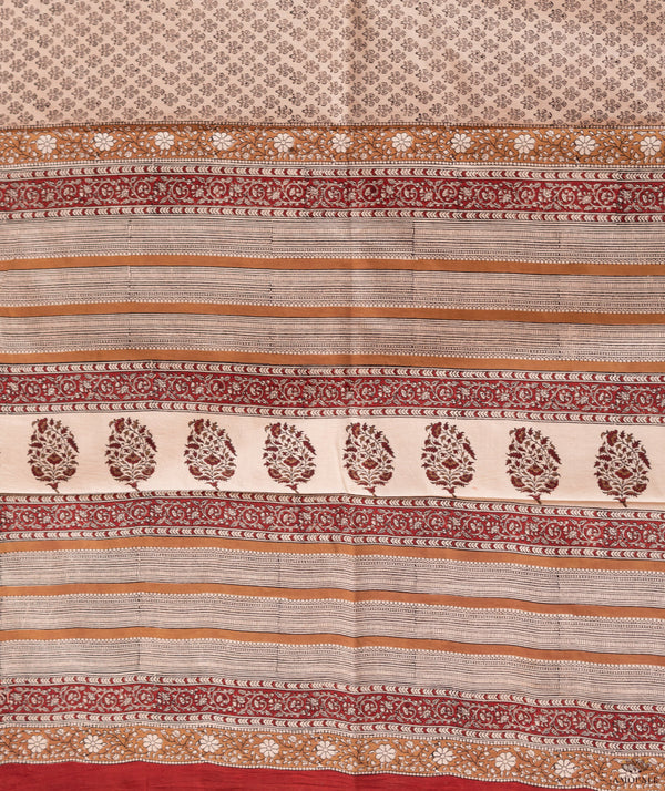 Bagru Handblock Printed Cotton saree