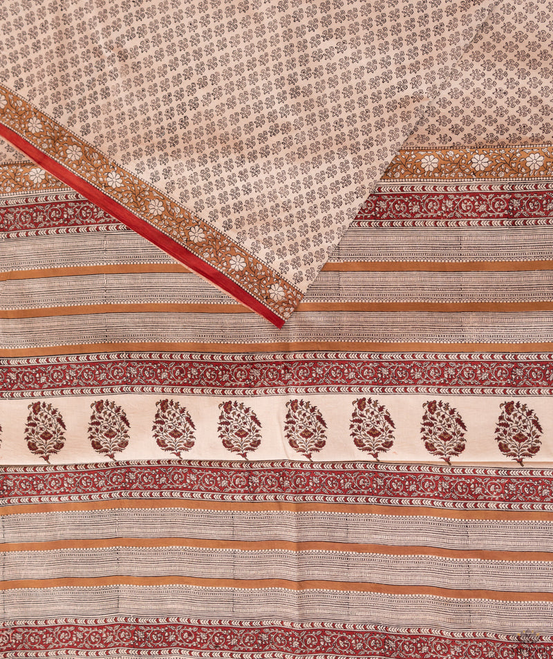 Bagru Handblock Printed Cotton saree