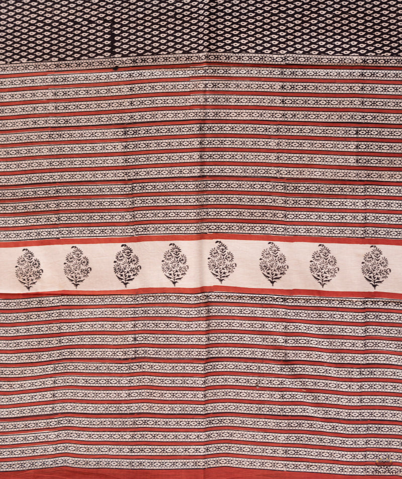 Bagru Handblock Printed Cotton saree