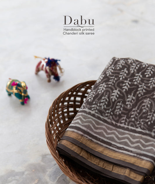 Dabu Chanderi Handblock Printed Saree