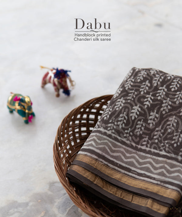 Dabu Chanderi Handblock Printed Saree