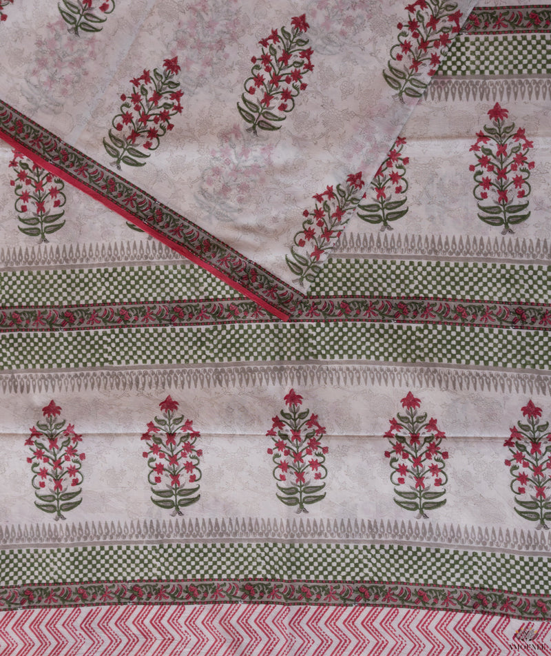 Sanganeer Handblock Printed Cotton Saree