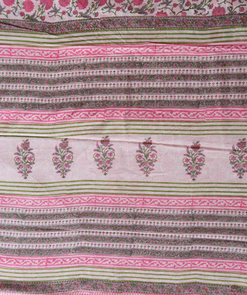 Sanganeer cotton Handblock Printed Saree