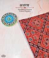 Ajrakh Handblock Printed Cotton Dupatta